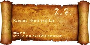 Kavas Henrietta névjegykártya